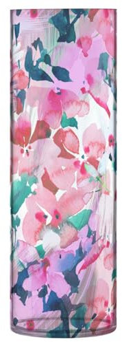 Aquarell Blumenvase aus Kunststoff, zylinderförmig, für Blumen, 30 x 9 cm, große Blumenvase, dekorative kleine Vasen für Blumen, Esstisch, Bücherregal, Bibliotheksdekoration