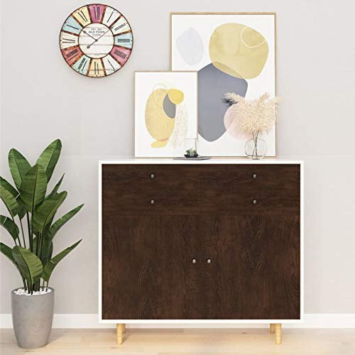 ZEYUAN Möbelfolien Selbstklebend 2 STK. Dunkle Eiche 500x90 cm PVC, Klebefolie Möbel, Folie Für Möbel, Selbstklebende Folie, Klebefolie Küche, Folie Küchenschränke, Schrankfolie