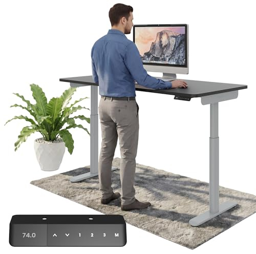 Ergotopia Desktopia One höhenverstellbarer Schreibtisch | elektrischer Schreibtisch höhenverstellbar | Bürotisch höhenverstellbar, Verstellbarer Tisch TÜV-geprüft, 7 Jahre Garantie 160x80 cm