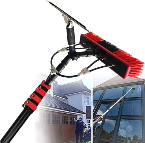 DONGGANSHI Water Fed Pole Kit 3.6-11M Adjustable Solar Panel Cleaning Brush,Window Cleaner Window Glass Solar Panel Cleaning System Washing Equipment Tool Solution Brush & Hos