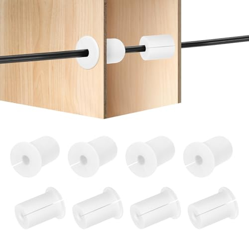 HiPicco 8Pcs Wall Grommets for Cables 1-Inch Silicone Cable Wall Bushing Feed Through Cable Routing Kit Accessories Wall Cable Pass Through for Ethernet with 7.5mm Hole, White