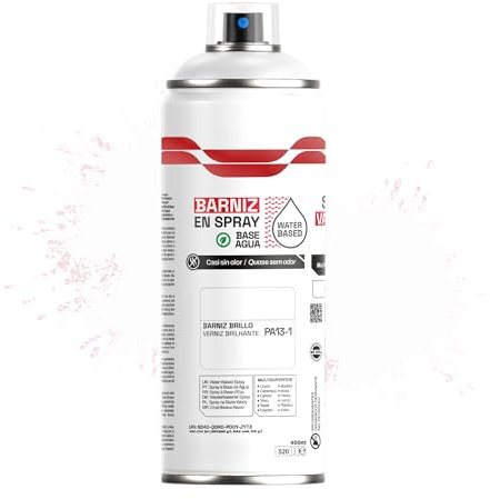 Etrexonline Pintura Spray Ecológica 400ml - Base Agua, Sin Olor - Para Muebles, Metal, Plástico y Madera - Colores Vivos y Permanentes, Cobertura Uniforme - Barniz Brillo, 1 unidad