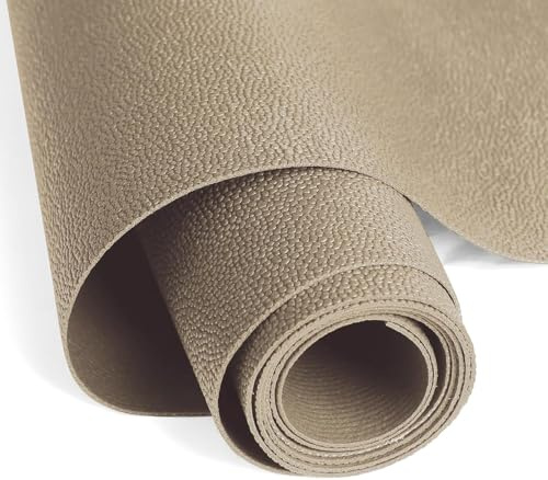 WochiTV Shelf Liner for Cabinets, Drawer Non Adhesive Non Slip Foam Mat for Kitchen, Pantry, Bathroom, Cupboard, Garage, Closet, Shelves, Drawer, Tool Box, Tan 23.6 x 118 inches