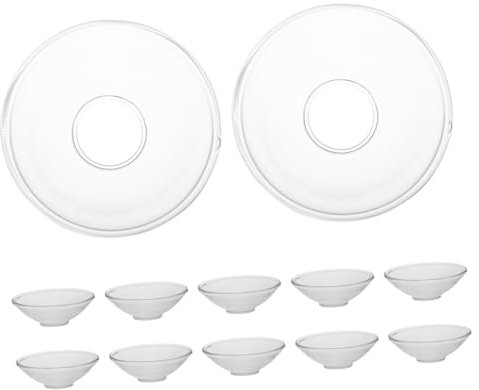 CLISPEED 12pcs Glass Fluted Candle Drip Protectors Wax Catcher Ring for Taper Candles Decorative Candlestick Holder