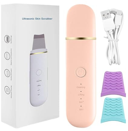 Dispositivo Facial - Dispositivo Ultrasónico de Limpieza Facial - Masajeador de Rostro Multifunción Ligero para Uso Diario en Casa, Salón o Clínica con Efecto Luminoso, Mañana y Noche