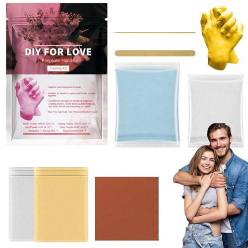 Ghjkldha Kit per calco a mano, set di stampaggio in gesso per coppie, scultura fai da te con finitura fine nei dettagli, kit ricordo romantico, ideale per matrimoni, fidanzamenti, San