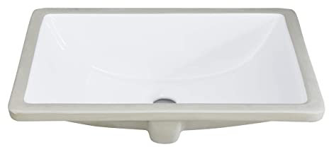 Elegante Lavabo Rectangular Blanco bajo encimera para baño, diseño Moderno, Resistente a arañazos y Manchas, Ideal para Cualquier baño.