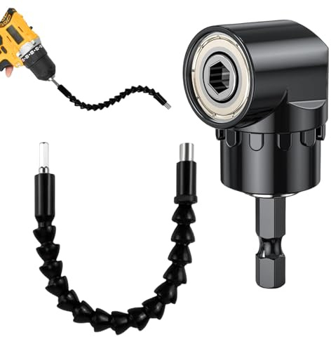 105° Winkelschrauber und 295mm Flexible Schaft Bits Bohrer Verlängerung Aufsatz Set, Multifunktions Winkel Bithalter mit 1/4-Zoll Magnetischen Bit Halter,für das Bohren des Schmalen Raumes