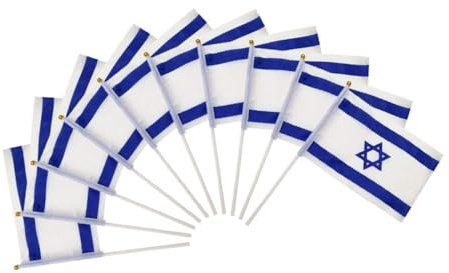 CLISPEED 10pezzi Bandierine Israeliane in Poliestere Resistente Decorazione Esterna Per Casa Barche e Eventi Sportivi Colori Vivaci e Antisbiadimento
