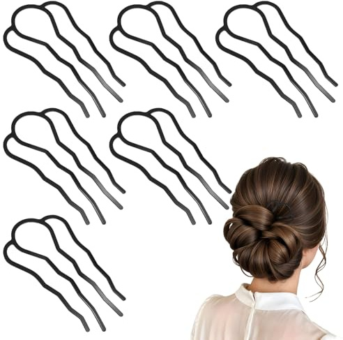 DOPENSPI 6 Stück Haarkamm zum Stecken, Vintage Haar Steckkamm Haarklammer Metall Gabel Clip U Förmige Einsteckkamm Haarseitenkämme Haarkämme Haarschmuck Zähne Updo Bun Haar Pin für Frauen Mädchen