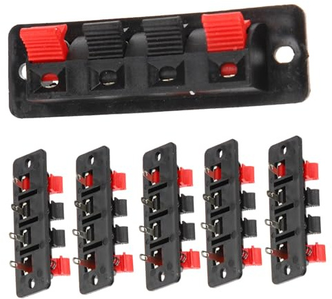 Kisangel 6 pezzi Connettori Terminali per Altoparlanti con Molla Morsettiere Stereo Resistenti per Casse Acustiche e Amplificatori Facili da Installare e Collegare per Audio Auto e DIY
