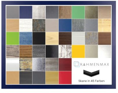 MDF Rahmen Skane für Bild 75x98cm Dunkelblau Gewischt mit Acrylglas