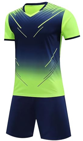 Hoseay Football Kit Boys Quick Dry Soccer Jersey Set 7-8 Years, Green