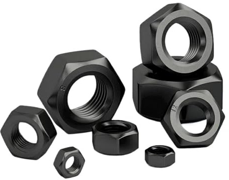 Sechskantmuttern der Güteklasse 8.8/12, M2~M30, metrische Sechskantmuttern aus schwarzem Kohlenstoffstahl(Grade12 carbon steel,M2.5-50pcs)