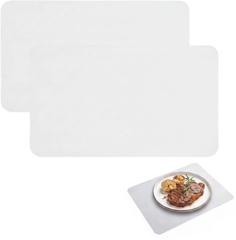 2 Pack Silicone Mats for Worktops Heat-Resistant Non-Slip Mat Dining Table Mat Induction Hob Protector Pad Placemat Sheet Multi-Purpose Craft Mats for for Kitchen Baking Painting, Translucent 40x30cm