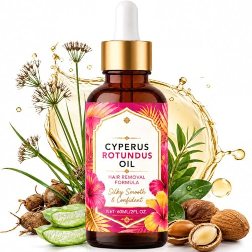 Cyperus Rotundus Oil, Cyperus Rotundus Oil for Hair Removal, Reduces Unwanted Hairs, Moisturizing Soothing Skin, Shrink Pores, Reducing Body Hair Cypress Rotundus Oils