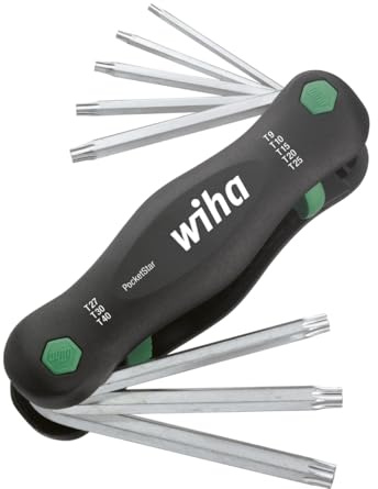 Wiha Multitool PocketStar® TORX 8-tlg., per Tastendruck schneller Zugriff, als Längs- und Quergriff einsetzbar, all-in-one Werkzeug (23047)