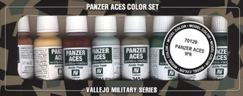 Vallejo 070129 Farbset, Set 6 - Panzer - Hauttöne und Tarnung, 8x17 ml