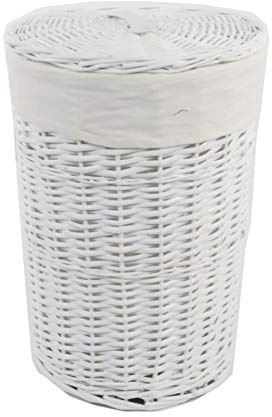 DVier Wäschekorb Weide weiß D.32 H.48cm 08WRd-a