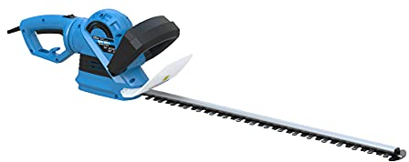 Güde 93999 GHS 690 L Heckenschere (710 W, 24 mm Messerabstand, 600 mm Schnittlänge, Messer Schnellstop), Blau