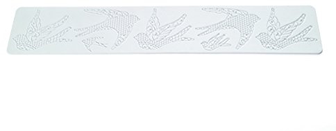 silikomart | Tapis à gâteau décoratif en Silicone BIRDS, 80 x 400 mm | paquet de 1 tapis à gâteau, design de gâteau, h 1,8 mm, antiadhésif, fabriqué en Italie