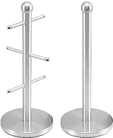 Kitchen roller holder & mug tree Silber