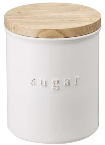 Yamazaki Home Canister-Dry Kitchen Container Organizer | Keramik | Lebensmittelaufbewahrung, Weiß, Einheitsgröße