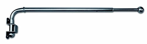 Jellinghaus Sonnenschutz Gardinenstange schwenkbar Vario Vorhangstange in 3 Farben 30-50cm oder 60-110cm (Nickel, 30-50 cm)