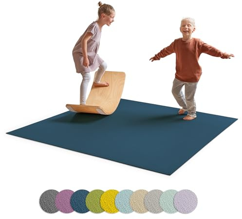 Ehrenkind® Made in Germany Anti-Rutsch Krabbelmatte Oeko-Tex Matten | Spielmatte Baby | Größe 180x100cm BLAU