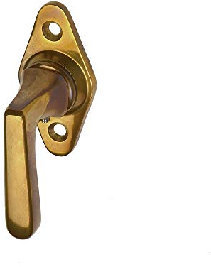 Poignée de fenêtre antique - Petit olive de fenêtre classique - Laiton patiné - Modèle Seefeld P - S - Fabriqué à la main selon un modèle historique