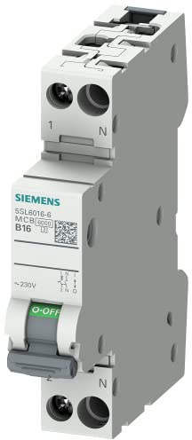 Siemens 5SL60166 Leitungsschutzschalter 6kA B16 1P+N kompakt in 1TE 230V, MCB, Sicherungsautomat