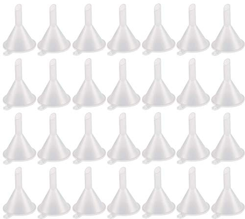 Amacoam Entonnoir Plastique Transparent Mini Entonnoir de Voyage 50 Pièces Petit Entonoir Mini Liquid Huile Entonnoirs pour Echantillon Parfum Émulsion Huiles Essentielles Lab Bouteille
