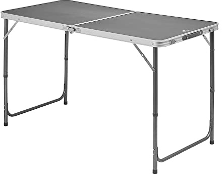 Hi-Gear Double Table with Carry Handle, Folding, Portable & Durable, Ideal for Outdoor Events, Camping, Picnics, BBQs & Garden Parties, includes Carry Bag (Grey)