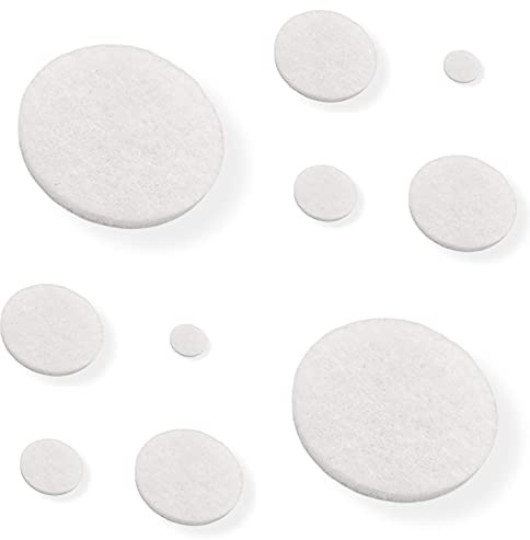 Self Adhesive Felt Protector Pads - Furniture & Ornament - Floor Worktop & Table Top Surface Protectors, Made in Germany (Round, 13mm, White, Pack of 24 - See the Second Photo for Dimensions)