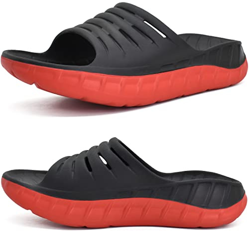 KuaiLu Sandalias Hombre Recuperación Cómodas Deportivas Chancletas Verano | Plantilla ErgonóMica Amortiguadora Suela Gruesa Ligera Antideslizante Punta Abierta Uso BañO Playa Piscina Interior Exterior