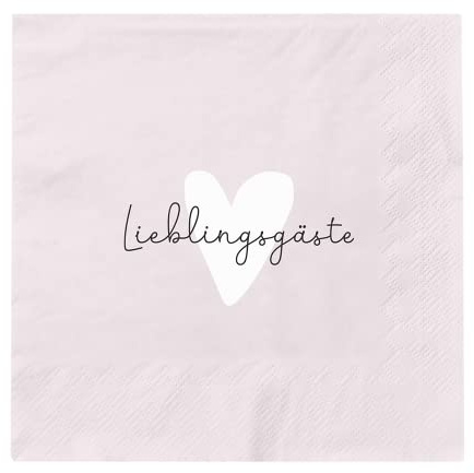 Grafik Werkstatt Servietten mit Spruch | 20 Stück | 12,5 x 12,5 cm | rosa | Lieblingsgäste