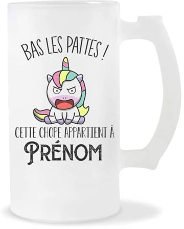Planetee Chope Personnalisable Pas Touche (Licorne)