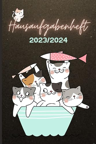 Hausaufgabenheft 2023/2024: Katze| Für Grundschule, Mädchen, Jungen, Teenager Mit Datum | Platz Für Aufgaben, Stundenplan, Notizen| DIN A5