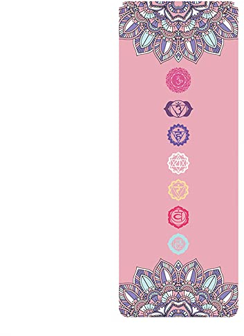 FANSU Tragbare Reise-Yogamatte 1,2mm Dick Faltbare Gymnastikmatte, Weich Leicht Übungen Trainingsmatte für Yoga, Pilates, Bikram, Stretching, Training und Bewegung (183x68cm,Chakra)