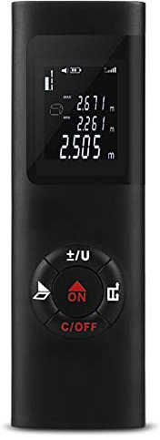 ZTBGY Laser Measure,Mini Laser Distance Meter 131ft/196ft USB Charging LCD Backlight Feature Laser Measurement Tool with Pythagorean Mode, Distance, Area and Volume Measurement (196ft)