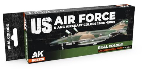 AK REAL COLORS SET RCS120 US Air Force & ANG Aircraft Colors 1960s-1980s (8x17ml)