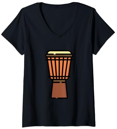Damen Wirklich wie Djembe African Drums T-Shirt mit V-Ausschnitt