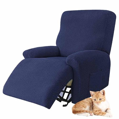 YWQJL Relaxsessel Sesselbezug Stretchhusse, Stretch Relaxsofa Bezüge Samt Liegestuhlbezug 1 Sitzer Relaxsofa Schonbezüge mit Seitentasche, Relaxsessel bezüge Elastisch(05)
