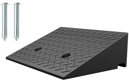 Hoiweqr Türschwellenrampe 8-20 cm Hoch, Outdoor Gummi Türrampe, Robuste Schwellenrampe Aus Gummi, Tragbar Rampe Rollstuhl Türschwellenrampe, Mobilität Leichte Bordstein Rampe(50x50x12cm)