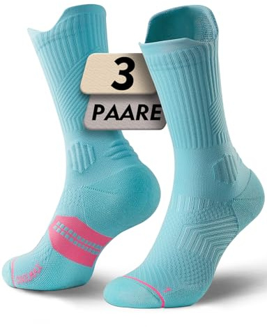 Juclise Bambus Kompression Laufsocken Damen Wandersocken | Atmungsaktives Anti-Blasen Sportsocken COOLMAX leitet Feuchtigkeit ab, verhindert Blasen, trockenes Fußklima