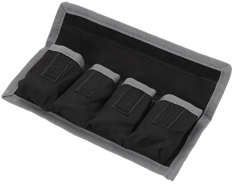 PATIKIL Custodia per Batterie Fotocamera, 4 Tasche in Nylon Custodia per Batterie DSLR Porta Batterie AAA e LP-E6 LP-E8 NP-FW50 EN-EL14 EN-EL15 (Grigio)