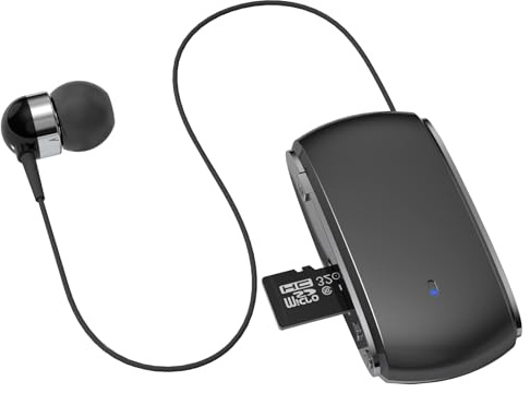 Oluote Auriculares Inteligentes Bluetooth 5.3 con Clip Retráctil, Equipados con Auricular Antirruido, Auricular con Micrófono, Ranura para Tarjeta TF (Negro)