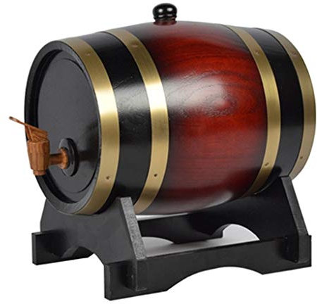 HPTHLY Weinfass, Holzfass aus Eiche, Whiskyfass, Lagerung oder Reifung von Wein und Spirituosen, Weinfass, Weinregal, Utility 3L, Weinrot