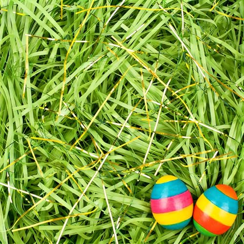 TXXATX 270g Ostergras Geschreddertes Papier, Füllmaterial Geschenk Grün, Ostergras Grün, Hamper Shred Raffia Verpackungsmaterial für Ostern Grass Deko Pakete Geschenkbox Präsentkorb DIY