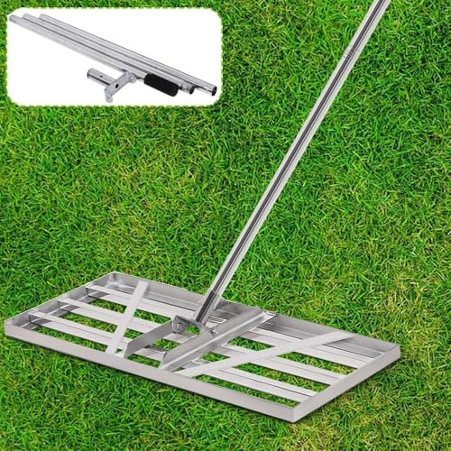 Raschietto XXL 85 x 35 cm | 2 m manico regolabile | Rase Rase Rase Sanden Topdressing Superfici Lawn Leveler Giardino Livellamento Rastrello per Prato Prato Levelingrake per Giardino Golf